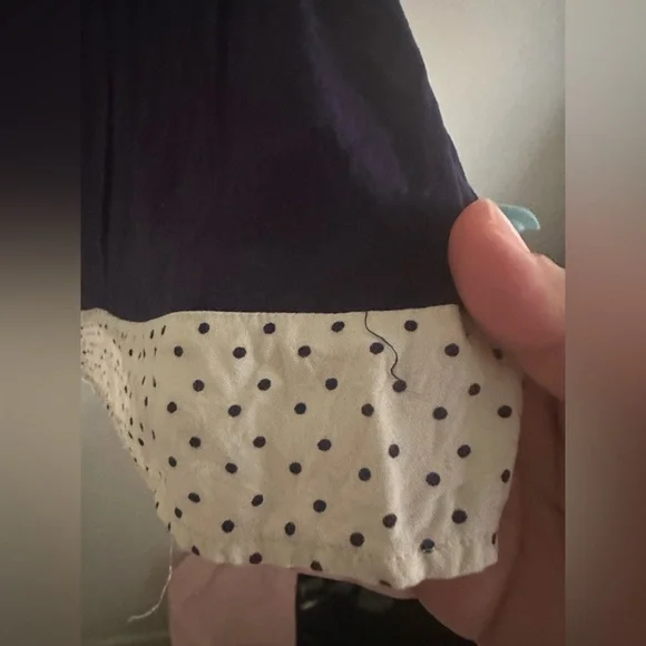 Aesthetic retro ModCloth sleeveless top white polka dot trim. Plus size 3X - Picture 5 of 11